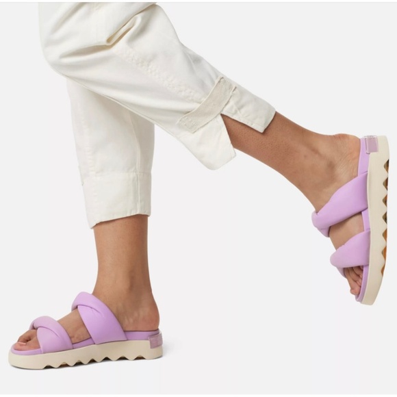 NWT ~ SOREL VIIBE TWIST SLIDE  ~ Euphoric Lilac & Honey White ~ Size 7 - Picture 1 of 9